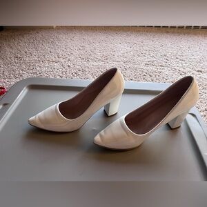 Patent white heels Block Heel SEE LIVE SHOW FOR DETAILS